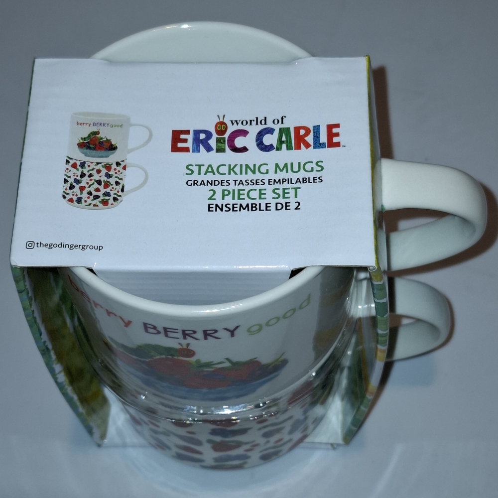 BNIB World of Eric Carle Very Hungry Caterpillar Stackable Coffee Mug Set Of 2. - Picture 5 of 7